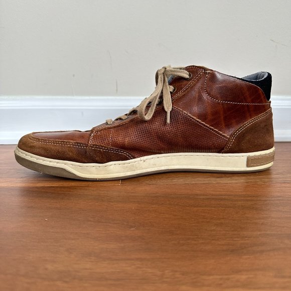 Bull Boxer Laytone Sneakers Men 13 Brown Leather Mid Top Lace Up Chukka Shoes - Picture 4 of 11